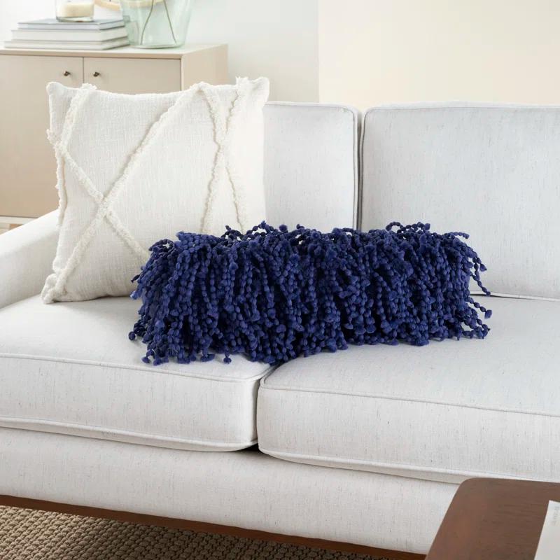 Mina Victory DC059-005020 Fringed Cotton Blend Reversible Throw Pillow