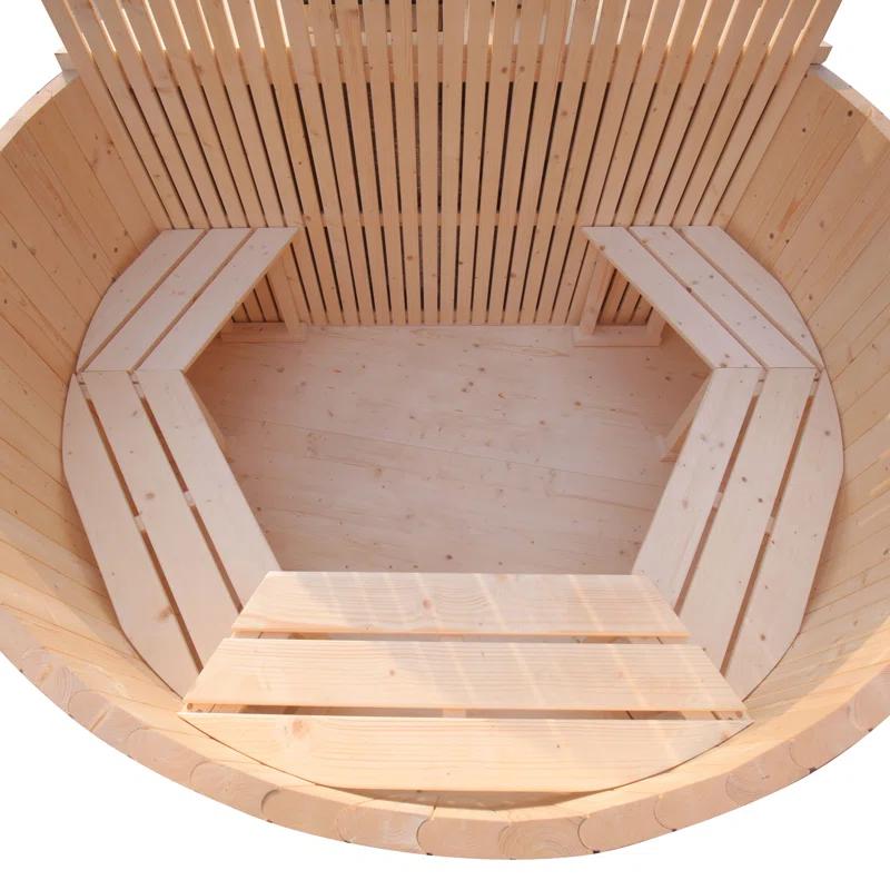 ALEKO Wood-Fired Hot Tub and Ice Bath with Internal Stove – 4-5 Person – Pine