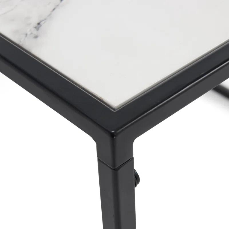 ClickDecor Wilson Modern Accent Side Table with Marble Top