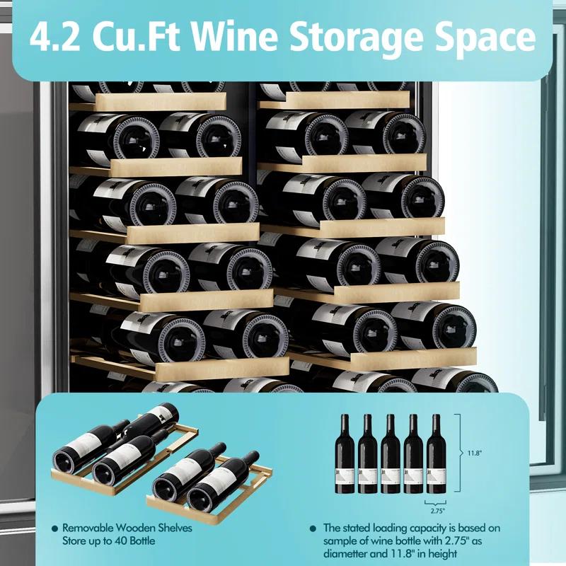Kalamera Kalamera 40 Bottle Dual Zone Built-In Wine Refrigerator
