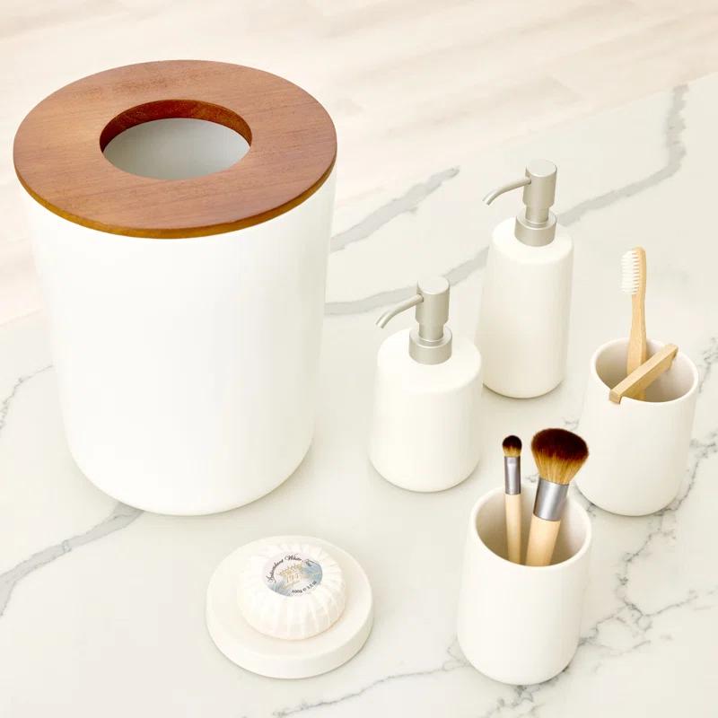 iDesign iDesign Eco Vanity Ceramic Earth Collection Refillable Tall Soap Dispenser