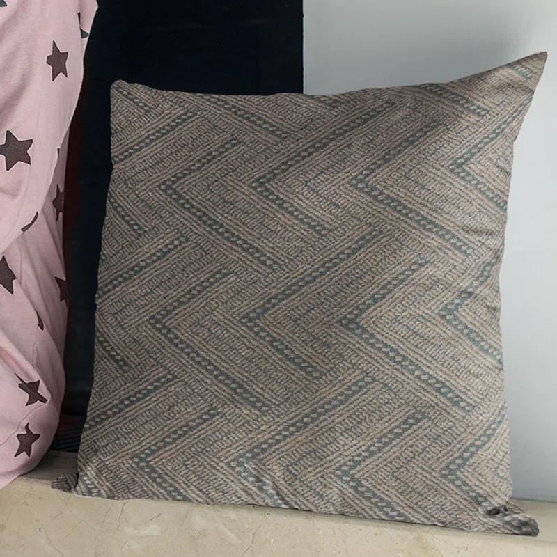 Plutus Brands Triangles Geometric Linen Indoor/Outdoor Reversible Throw Pillow
