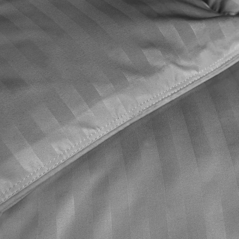 Superior Striped Reversible Box-Quilt Brushed Microfiber Medium Weight Down Alternative Comforter
