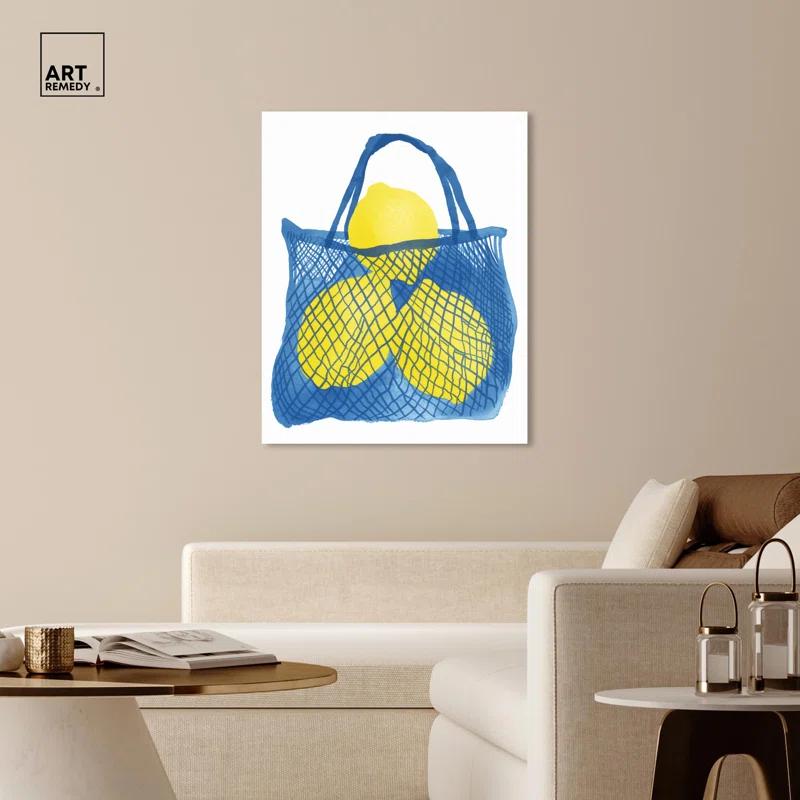 Art Remedy Lemon Loom Canvas Beach Coastal Art by Art Remedy