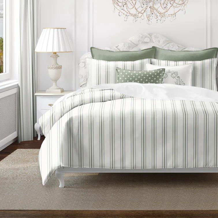 6ix Tailors Fine Linens August Stripe Reversible Cotton Comforter Set