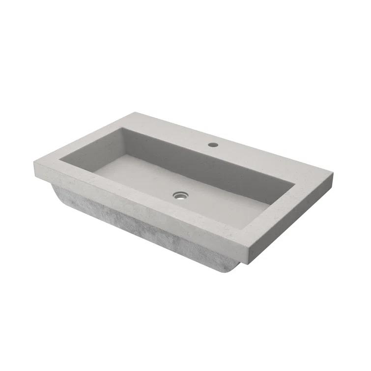 Trough Handmade Rectangular Drop-In Bathroom Sink