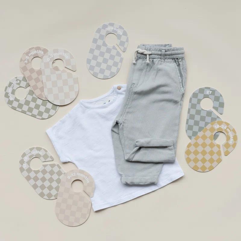 3 Sprouts 3 Sprouts Baby Closet Dividers (Newborn To 24 Months) – Pack Of 8 - Checkerboard