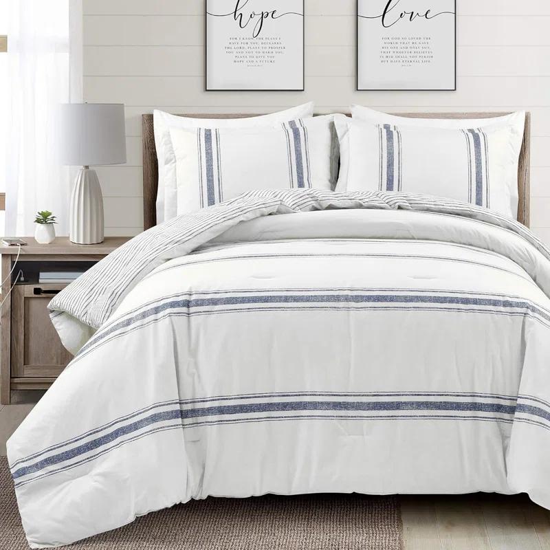 Farmhouse Standard Cotton Reversible Comforter Set