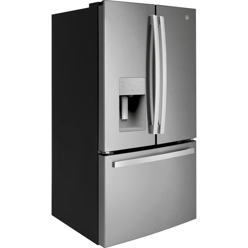 GE Appliances GFE26JYMFS GE Appliances 25.5 Cubic Feet Energy Star Smudge-Resistant French Door Refrigerator with Water and Ice Dispenser