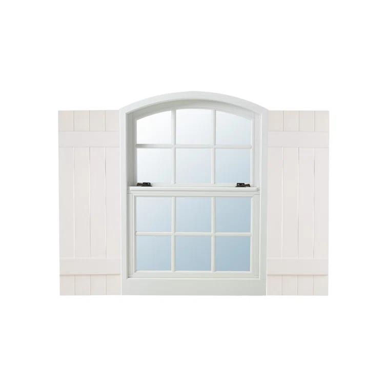 Alpha Shutters Four Board and Batten Closed Vinyl Shutters Pair (Set of 2)