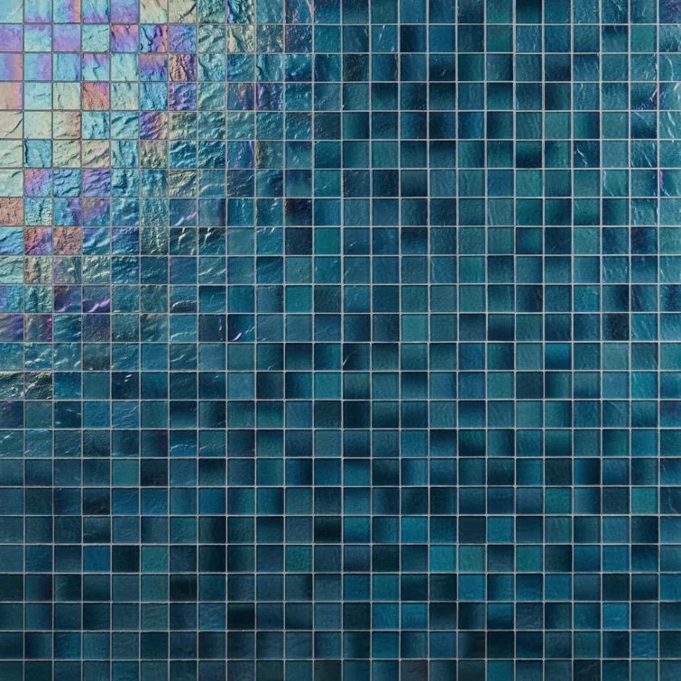 Bond Tile Speckle 11.73" x 11.73" Iridescent 2" Squares Glass Mosaic Wall Tile (0.95 Sq. Ft. / Sheet) | Wayfair