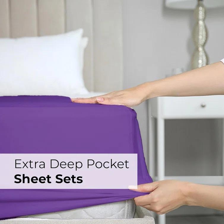 CGK Linens 6 Piece Extra Deep Pocket Ultra Soft & Cooling Sheet Set
