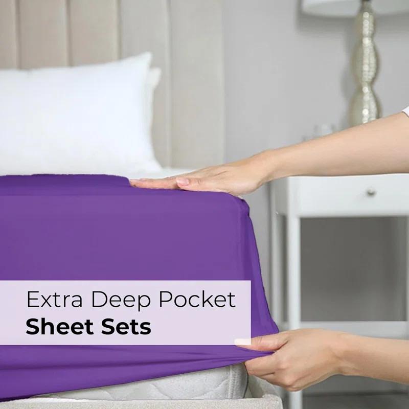 CGK Linens 6 Piece Extra Deep Pocket Ultra Soft & Cooling Sheet Set