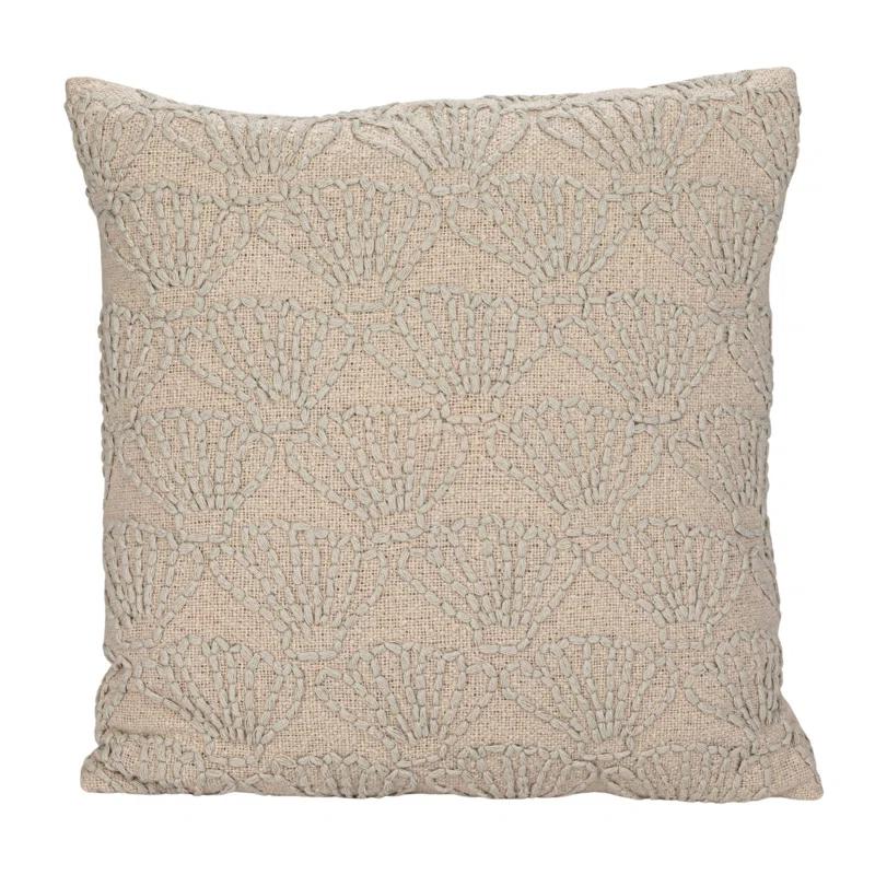 Embroidered Cotton Reversible Throw Pillow