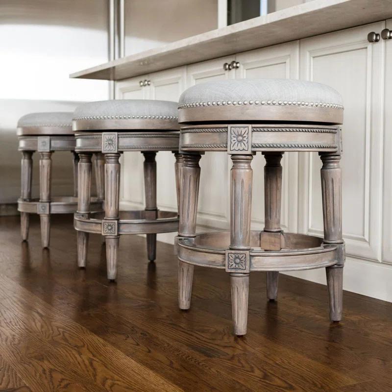 Maven Lane Maven Lane Pullman Backless Stool with Fabric Upholstery