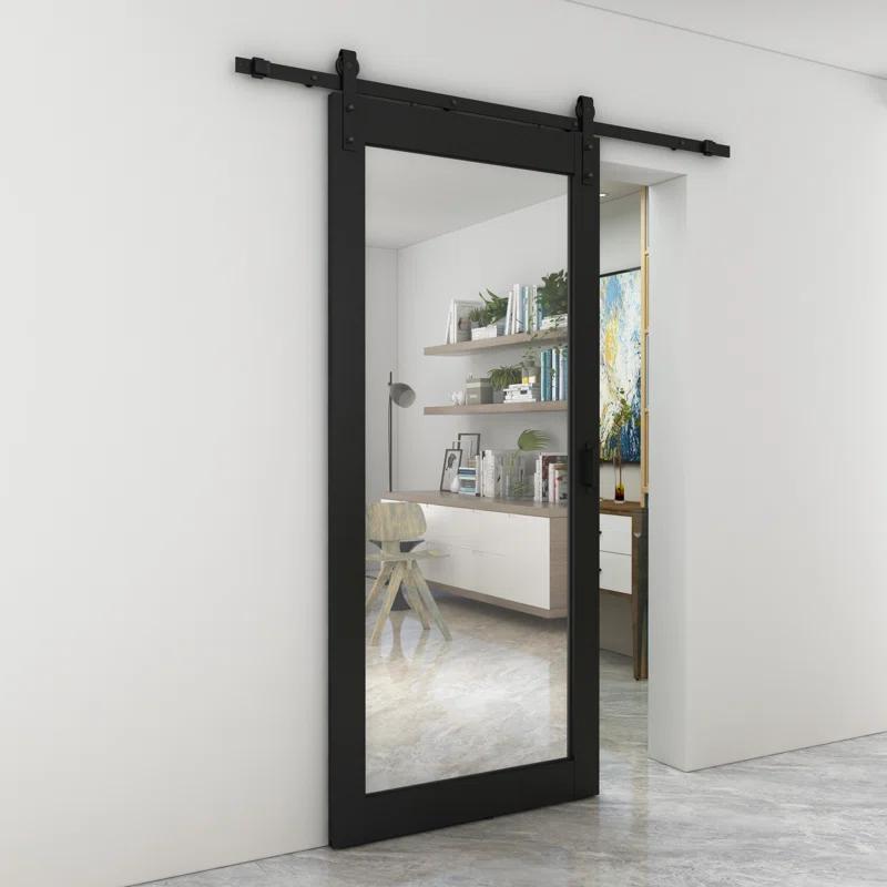 Calhome Sliding Mirror Barn Door with Hardware Kit and Door Handle