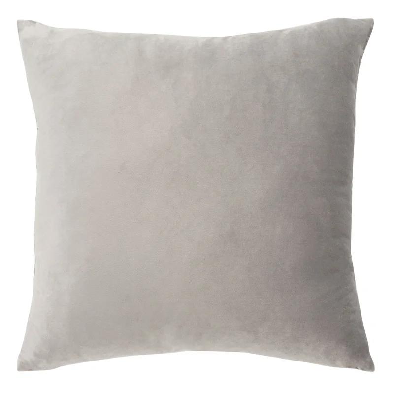 Isabelina 18" Square Grey and Silver Metallic Throw Pillow