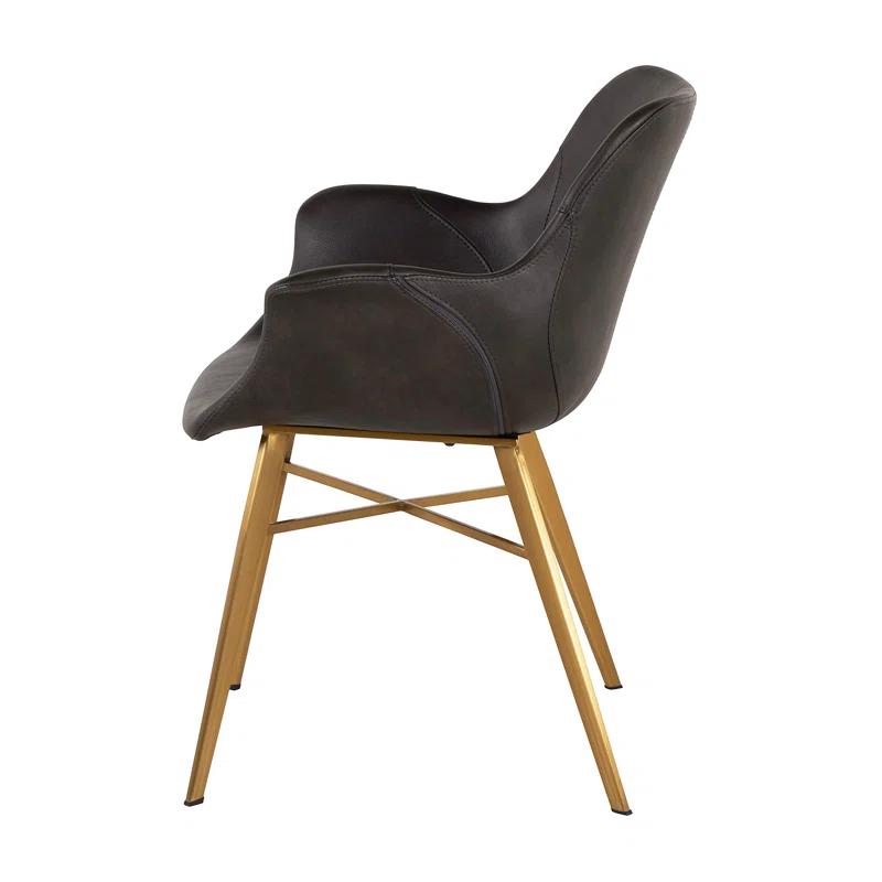 Gabby Channing 18.11'' H Faux Leather Upholstered Armchair