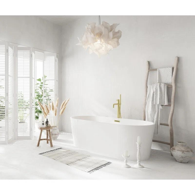 Living District BT30167GW-BGD 67 Inch Bathtub in Glossy White with Trim