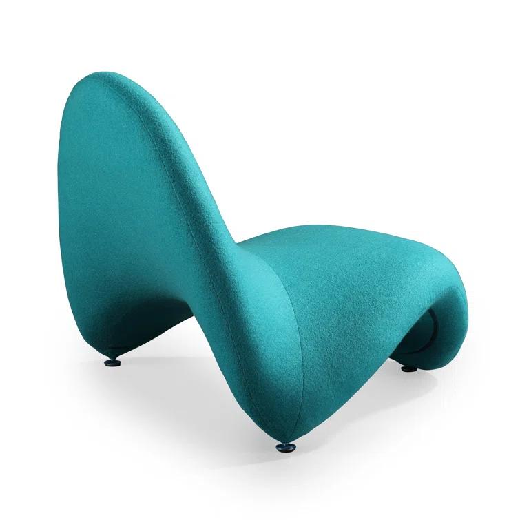 Orren Ellis Hillmar Wool Blend Upholstered Lounge Chair in Teal