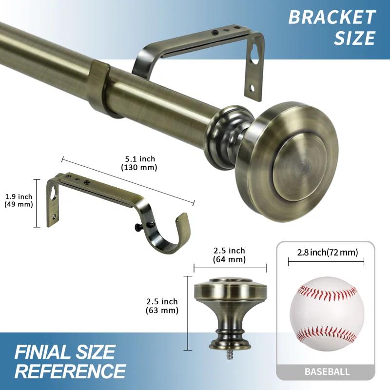 Red Barrel Studio® Gottlieb Steel Adjustable Single Curtain Rod