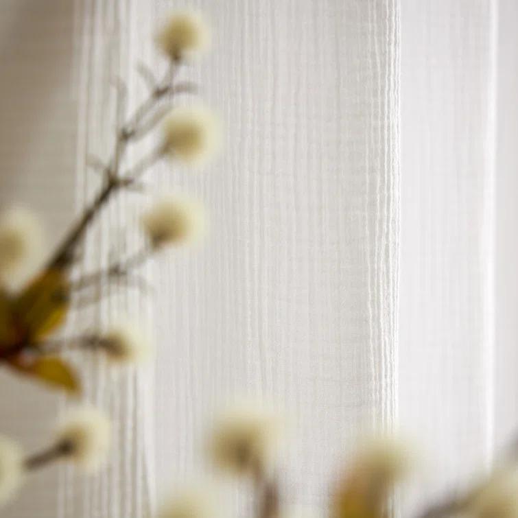 DKNY Pure DKNY Pure Cotton Gauze Tietab Offwhite Curtain Panel Pair (Set of 2)