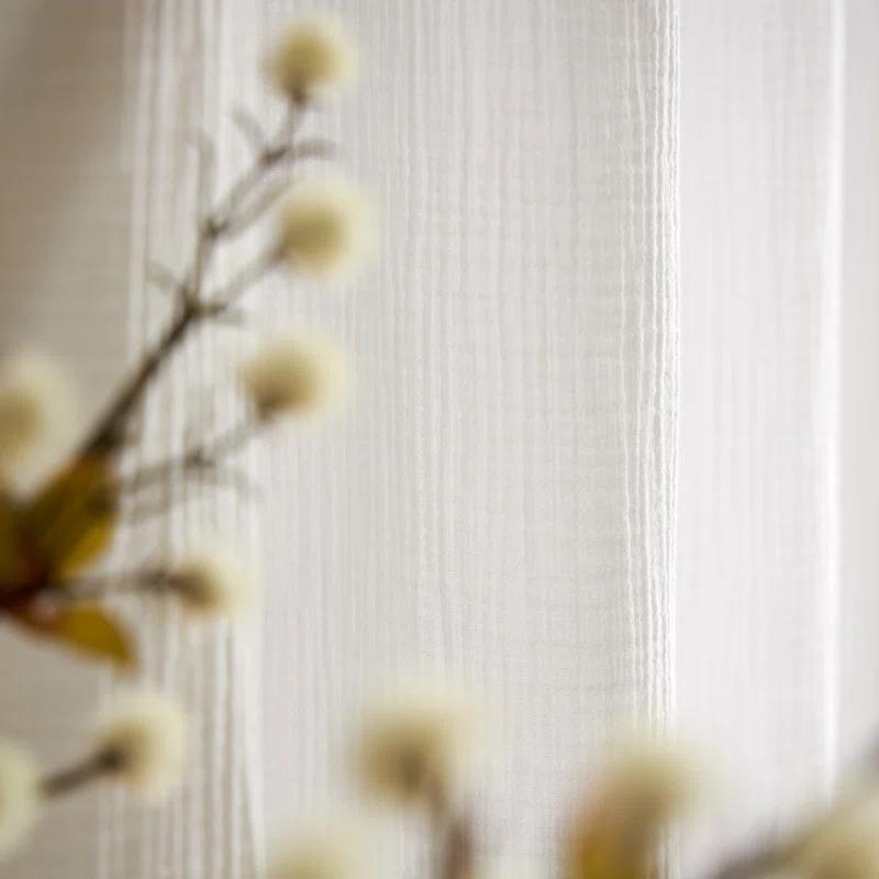 DKNY Pure DKNY Pure Cotton Gauze Tietab Offwhite Curtain Panel Pair (Set of 2)
