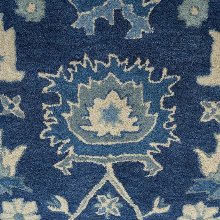 Lauren Ralph Lauren Lauren Ralph Lauren Hand Tufted Wool/Cotton Floral Rug in Blue/Ivory