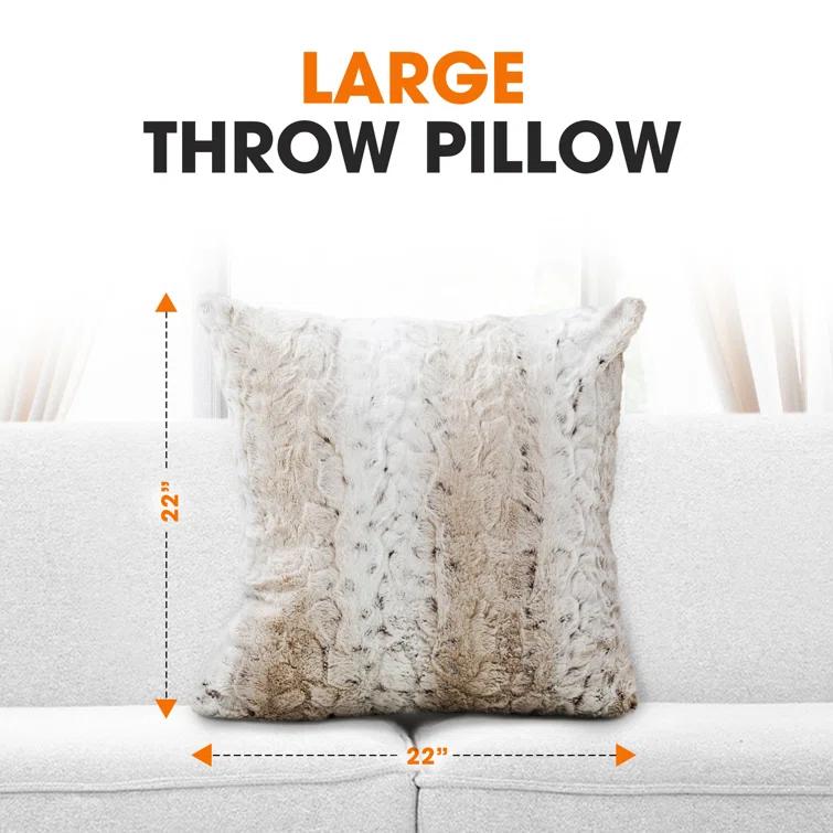 Cheer Collection Animal Print Faux Fur Throw Pillow (Set of 2)