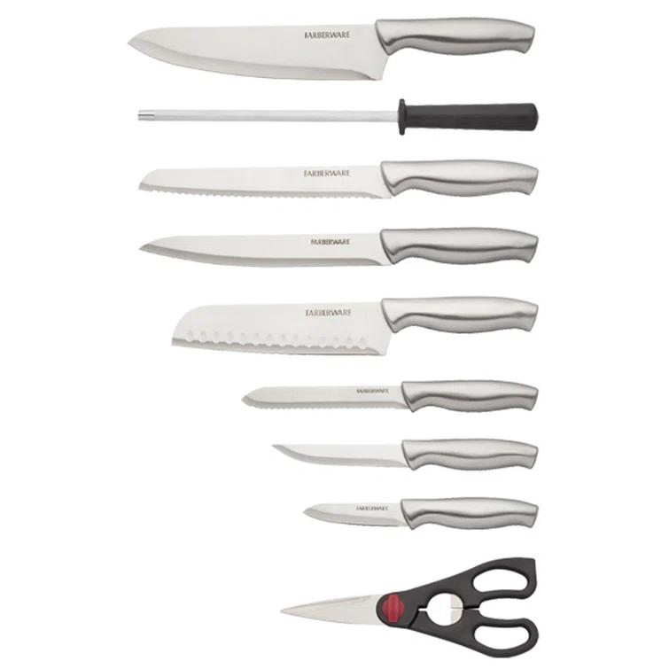Farberware Farberware 15-Piece High Carbon Stainless Steel Knife Block Set