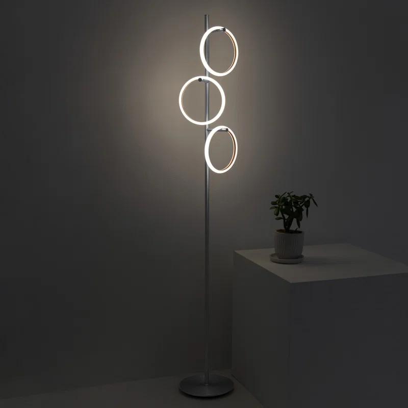 Brightech Saturn 66 in. Industrial 3-Light 3-Way Dimming LED Floor Lamp