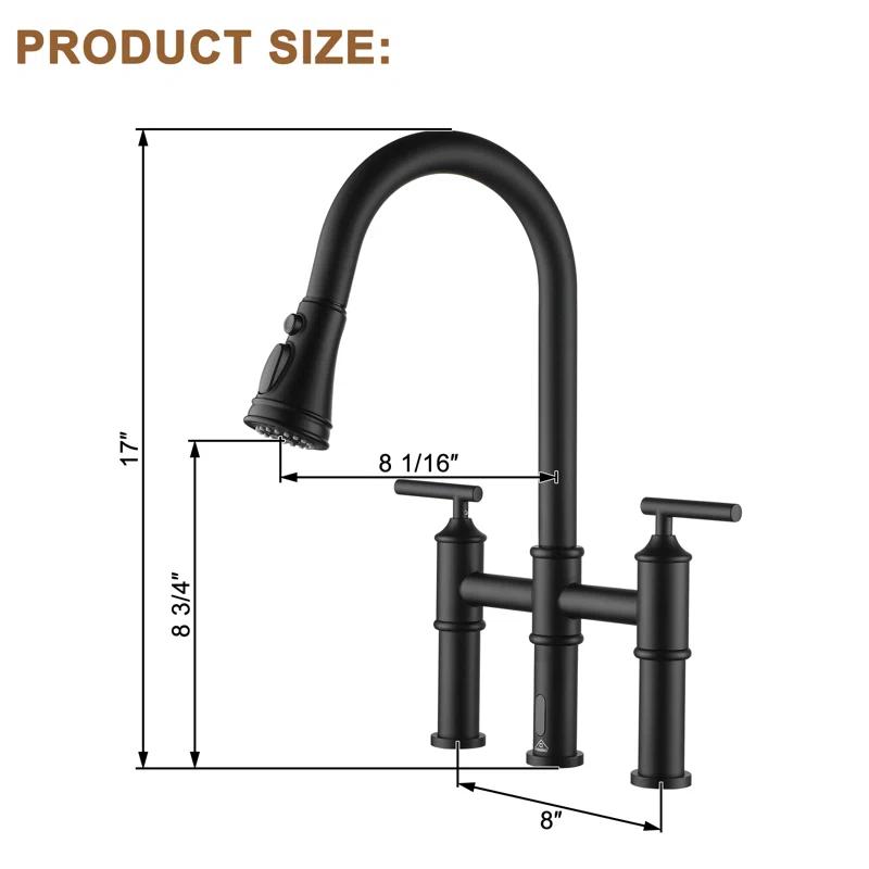 CASAINC 1.8 GPM Single-Handle Spring Pull-Down Kitchen Faucet Single Hole Faucet