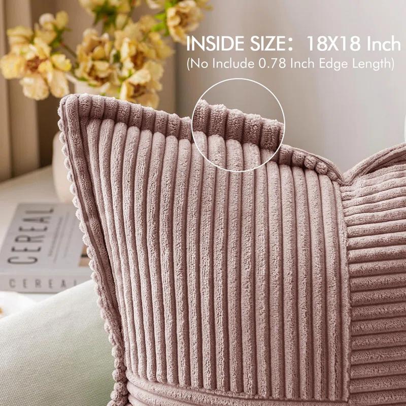 Line Apparel ecommerce Corduroy Pillow Covers With Splicing Set Of 2