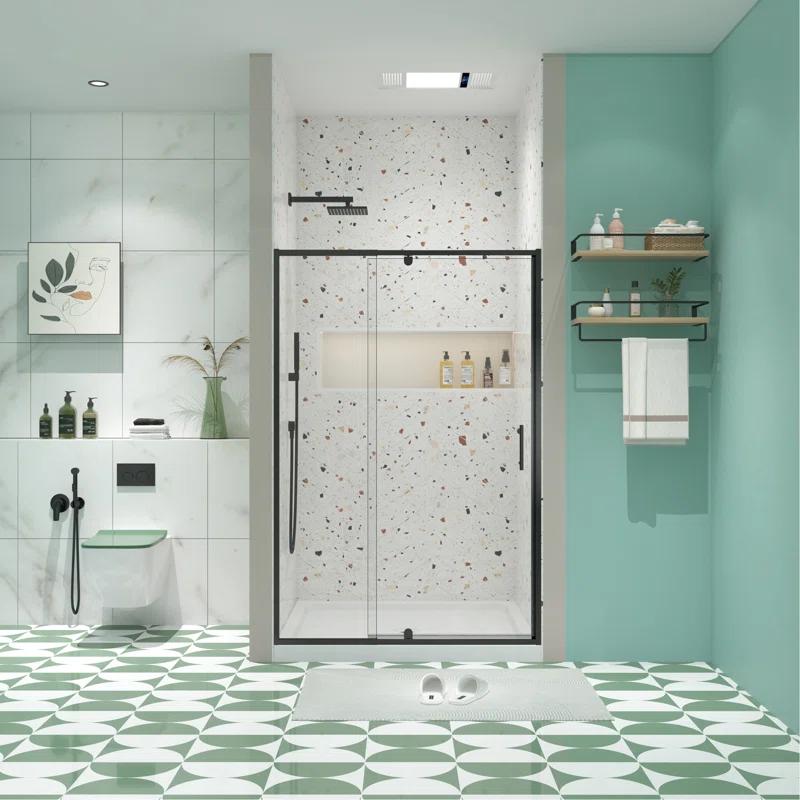 Arch Glass Designs 11DD131873LTS 38-42" W x 71" H Flush Glass Shower Door Reversible Installation