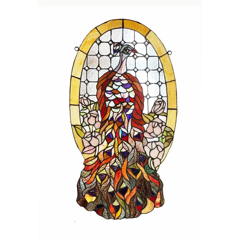 Fine Art Lighting Stained Glass Peacock Window Panel | Wayfair