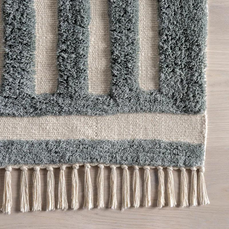 Ebern Designs Merrick Tasseled Wool Area Rug