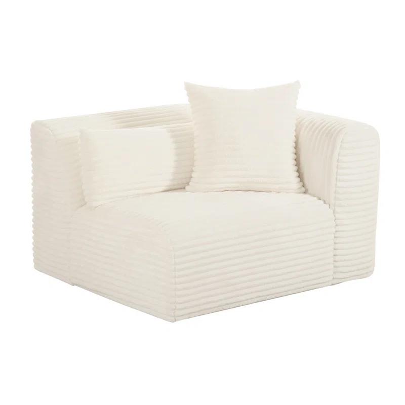 Oversized Cream Corduroy Modular RAF Corner Chair