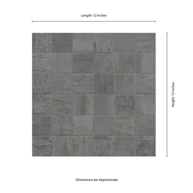 Ackland 12" x 12" Matte Porcelain Mesh-Mounted Mosaic Wall & Floor Tile