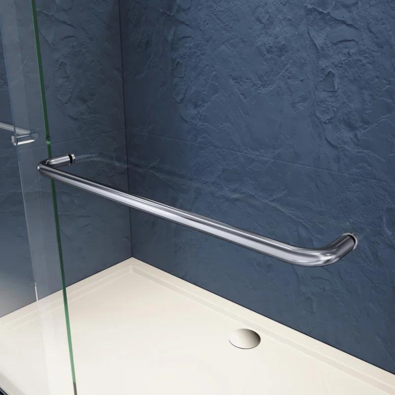 VODYXSEP Sliding Shower Glass Door 56-60 In. W X 72 In. H, Adjustable Semi Frameless Shower Door, Certified Thick Clear Clear Tempered Glass, 304 Stainless Steel Handles Y4VO-W2269P144322