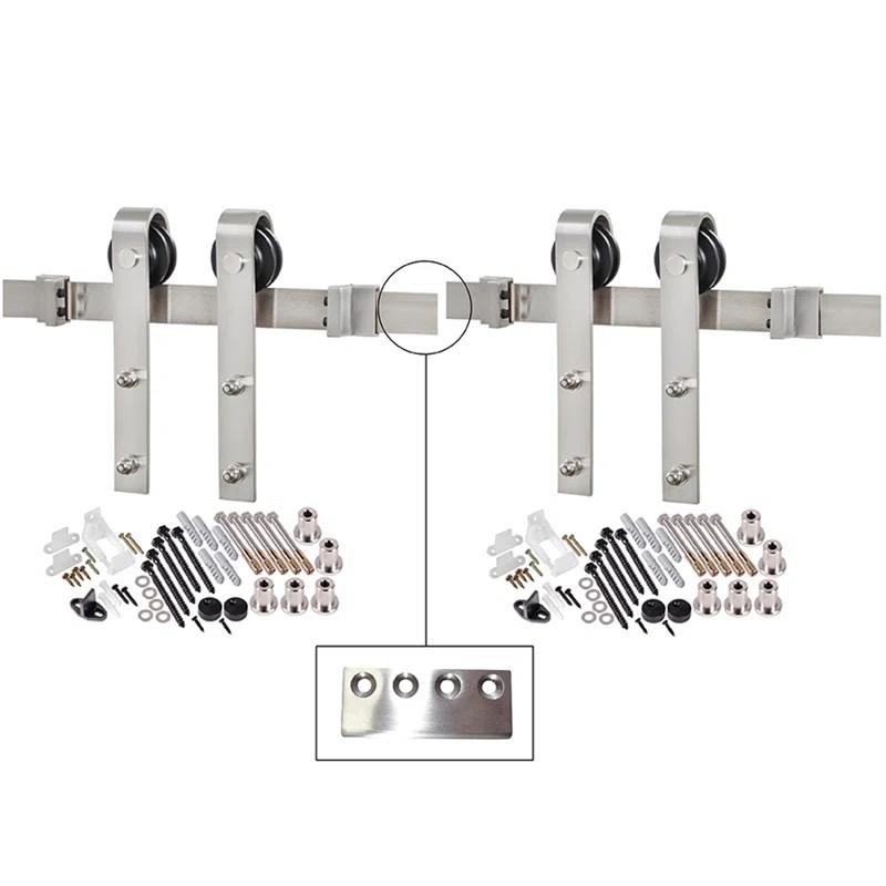 K-Plank 72'' x 84'' Solid + Manufactured Wood Paneled with Installation Hardware Kit Barn Door