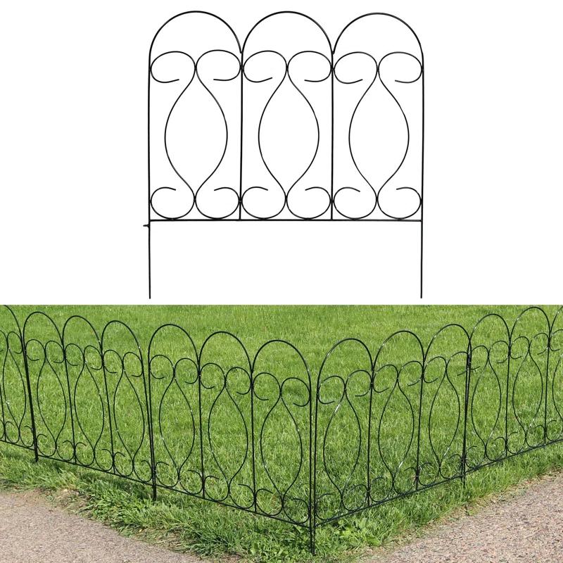 SunnyDaze Decor Traditional 24" x 24" Steel Decorative Garden Fence Panels (Set of 5)