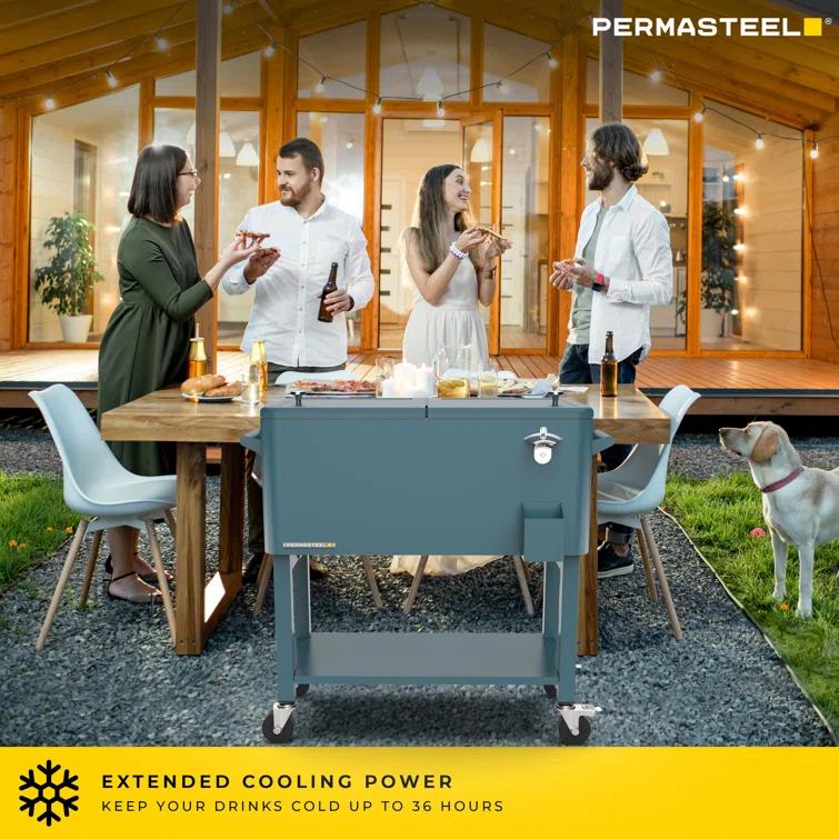 Permasteel 80-Qt Outdoor Patio Cooler with Removable Basin