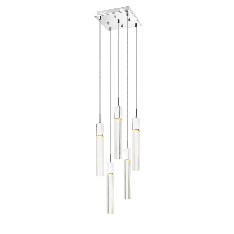 Orren Ellis Matthies 5 - Light Polished Chrome Cluster Pendant