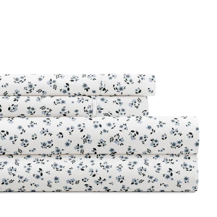 IEnjoy Home 4 Piece Sheet Set Patterned Microfiber Ultra Soft Bedding in Floral Dream