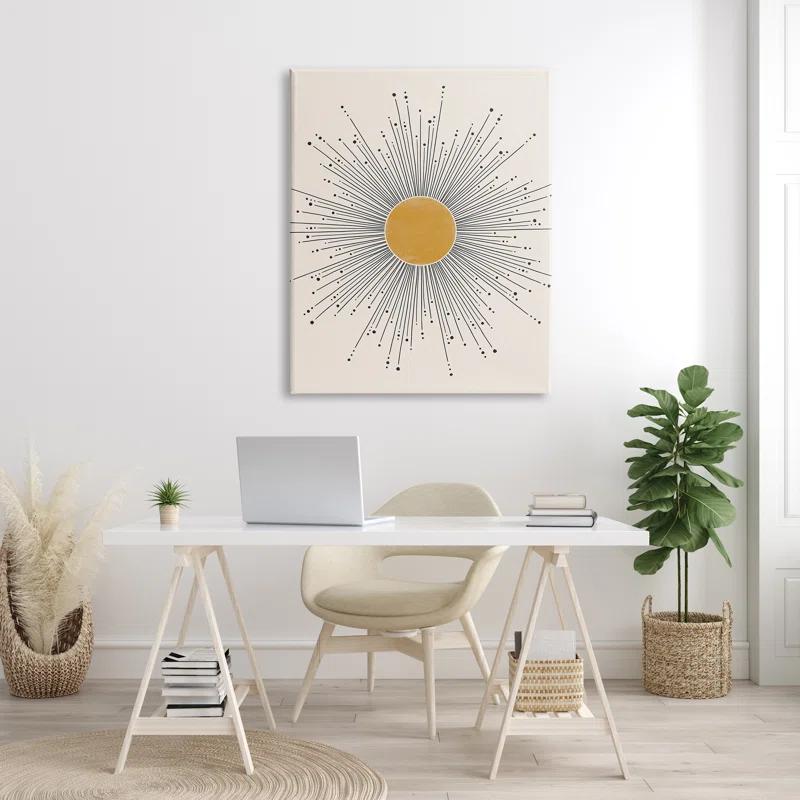 Stupell Industries " Art Deco Summer Sun Geometric Line Bursts " by JJ Design House LLC