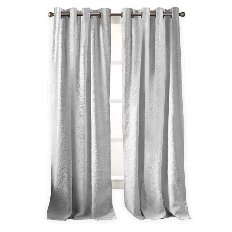 DKNY Chrysanthemum Solid Color Grommet Curtain Panel Pair (Set of 2)