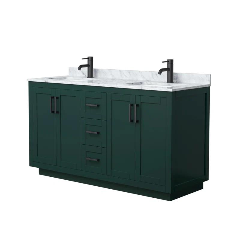 Wyndham Collection Miranda 60" Freestanding Double Bathroom Vanity with Marble Top