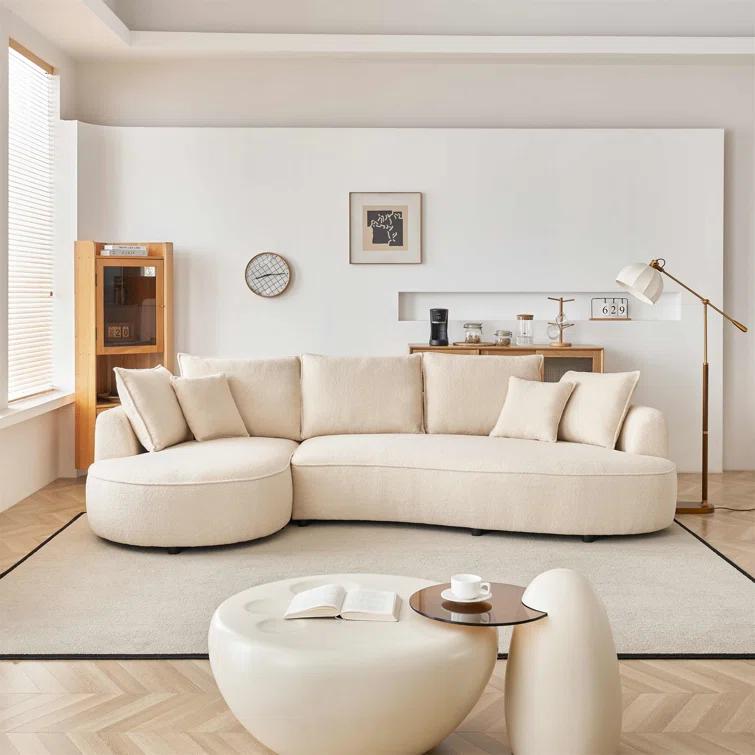 Excellent Future 122.8" Curved Sofa Modern Curved Couch Living Room Modular Sectional Sofa