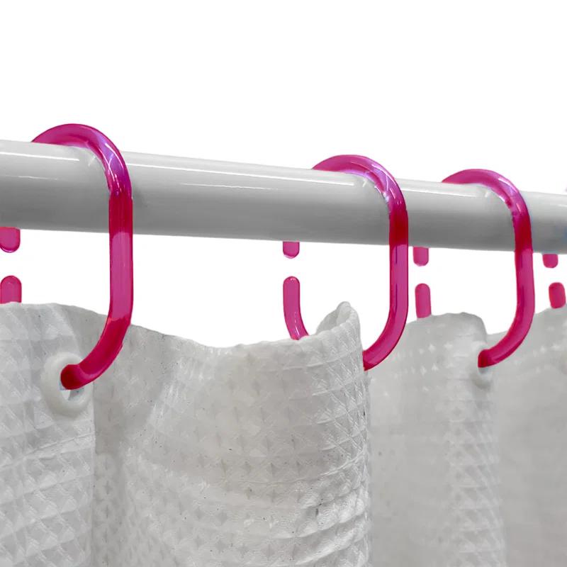 Evideco Solid Plastic Shower Curtain Hooks Rings (Set of 12)