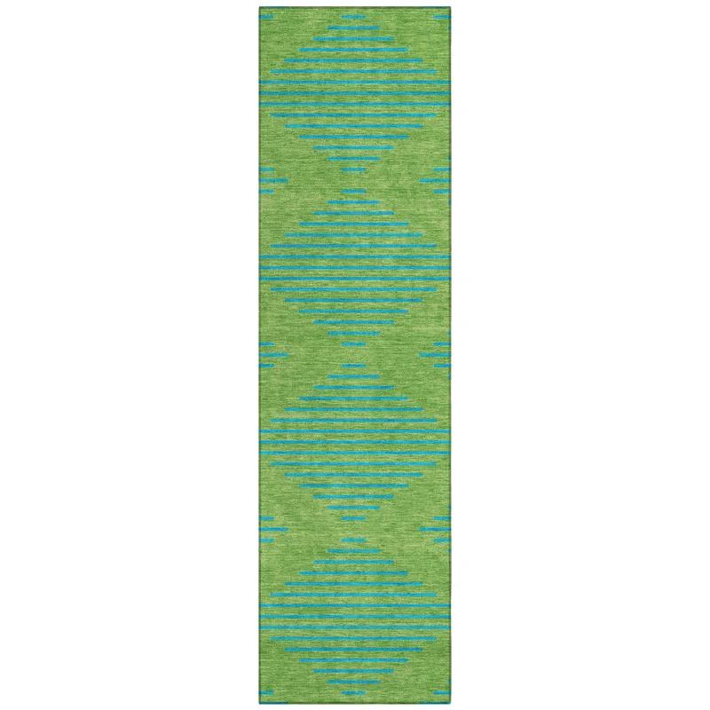 Machine Washable Indoor/Outdoor Chayden ACN1017 Green Rug